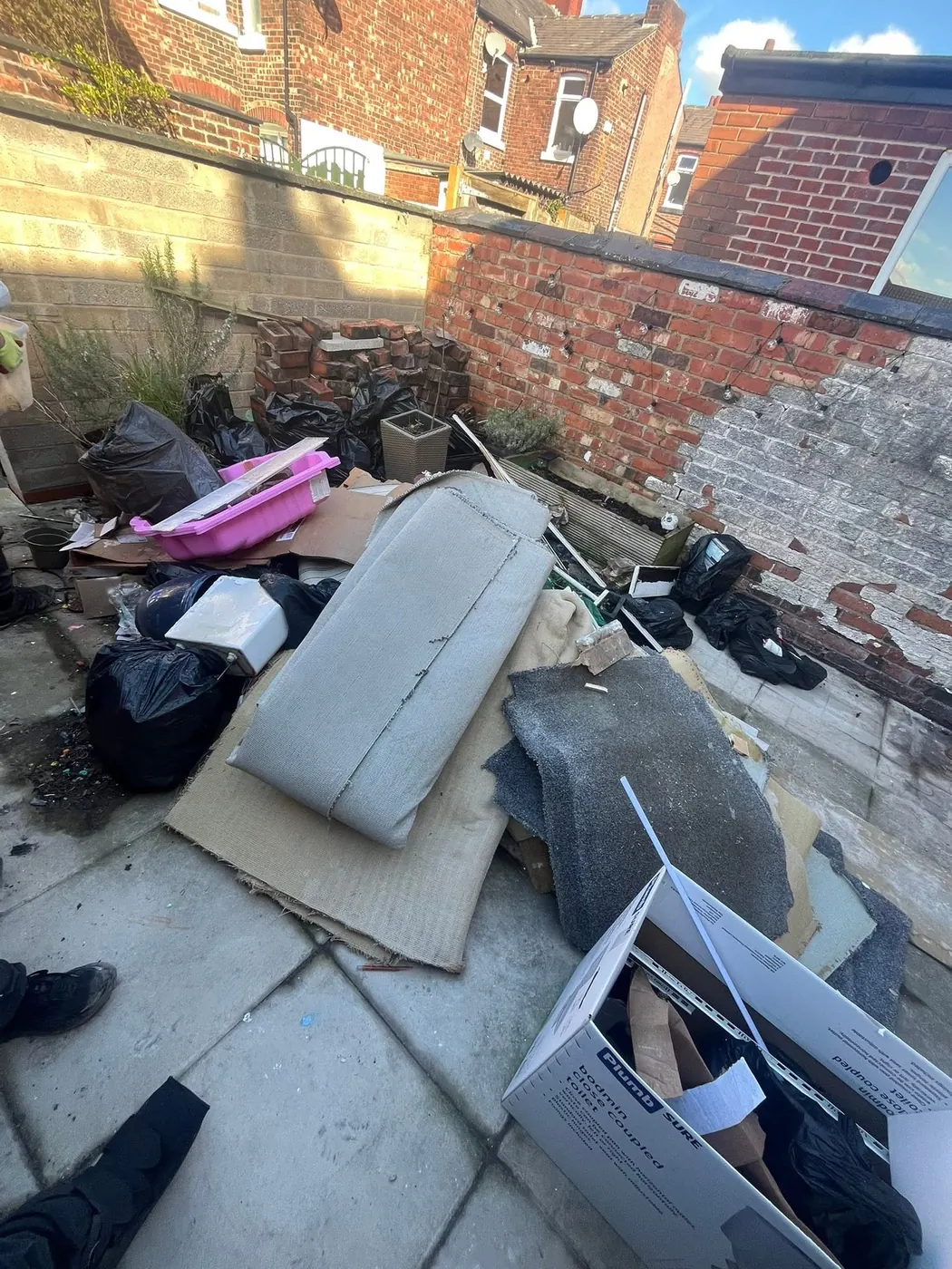 A Paisley's Waste Management job — bagged household waste collected from a property in Manchester